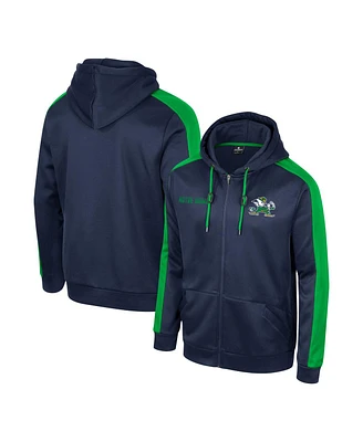 Men's Colosseum Navy Notre Dame Fighting Irish Reese Full-Zip Hoodie