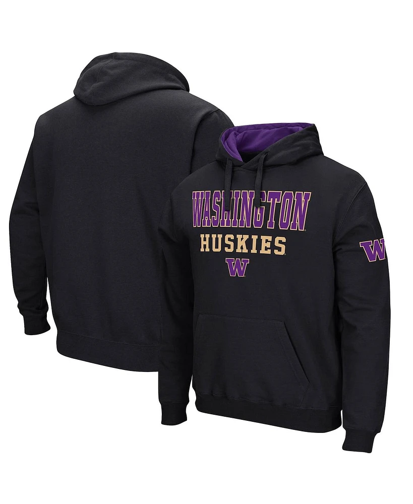 Men's Colosseum Black Washington Huskies Sunrise Pullover Hoodie