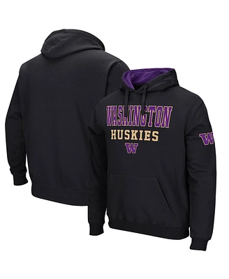 Men's Colosseum Black Washington Huskies Sunrise Pullover Hoodie