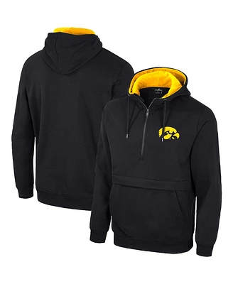 Men's Colosseum Black Iowa Hawkeyes Half-Zip Hoodie