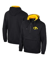 Men's Colosseum Black Iowa Hawkeyes Half-Zip Hoodie