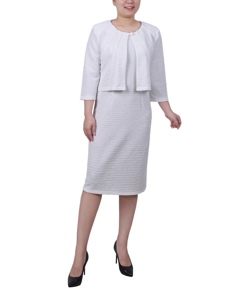 Ny Collection Petite Two Piece Jacket and Dress Set