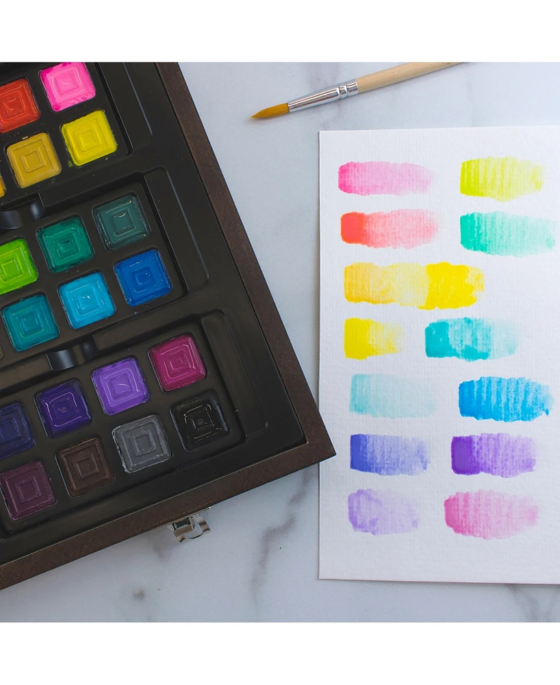 Art 101 Multimedia Illustration Wood Art Set, 85 Pieces