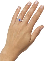 Tanzanite (1-1/4 ct. t.w.) & Diamond (1/2 ct. t.w.) Halo Multirow Ring in 10k White Gold