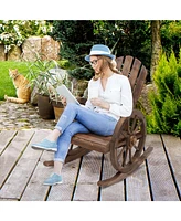 Outsunny Adirondack Rocking Chair with Slatted Design,