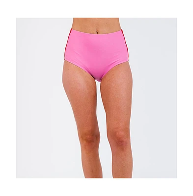 Calypsa Women's Color Block High-Waisted Bikini Bottom