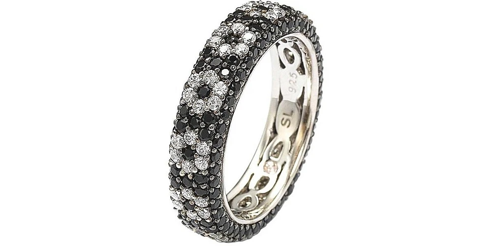 Suzy Levian Sterling Silver Cubic Zirconia Eternity Band Ring