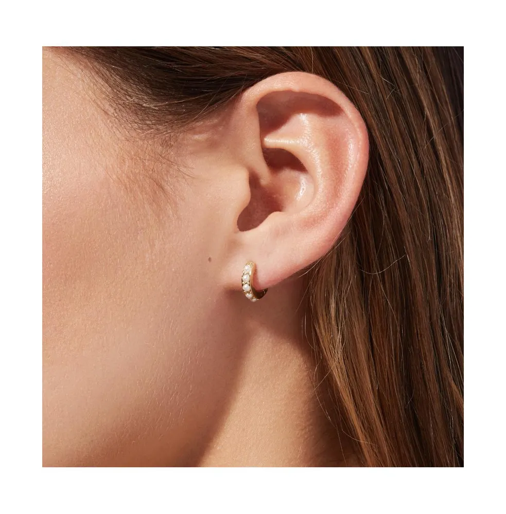 Ana Luisa Pearl Huggie Hoops - Ashley