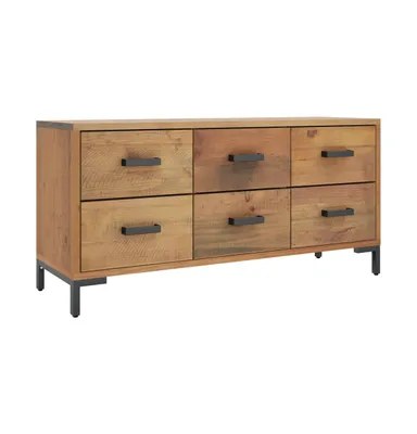 Storage Cabinet Brown 43.3"x11.8"x17.7" Solid Wood Pine