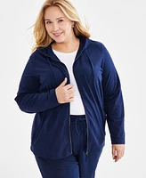 Style & Co Plus Zip-Up Hooded Sweatshirt