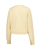 Women's League Collegiate Wear Cream Wisconsin Badgers Timber Cropped Pullover Sweatshirt