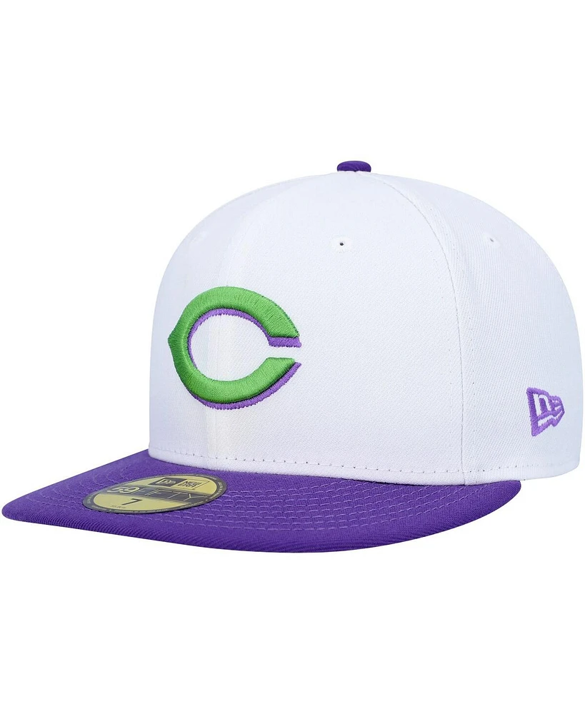 Men's New Era White Cincinnati Reds 1990 World Series Side Patch 59FIFTY Fitted Hat