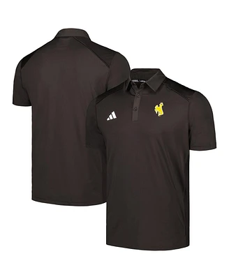 Men's adidas Brown Wyoming Cowboys Classic Aeroready Polo Shirt