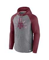 Men's Fanatics Maroon, Heather Gray Texas A&M Aggies Wrap Up Raglan Pullover Hoodie