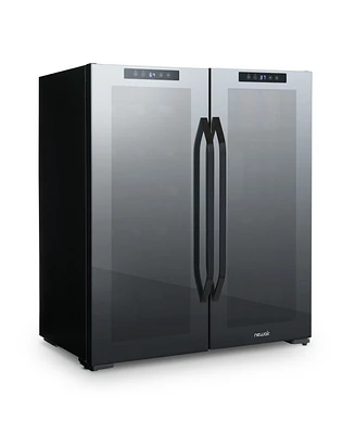 Newair Shadow Series Wine Cooler Refrigerator 18 Bottles & 59 Cans Dual Temperature Zones in Black