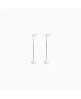 Sterling Silver Dangled Cultured Pearl Drop Earrings
