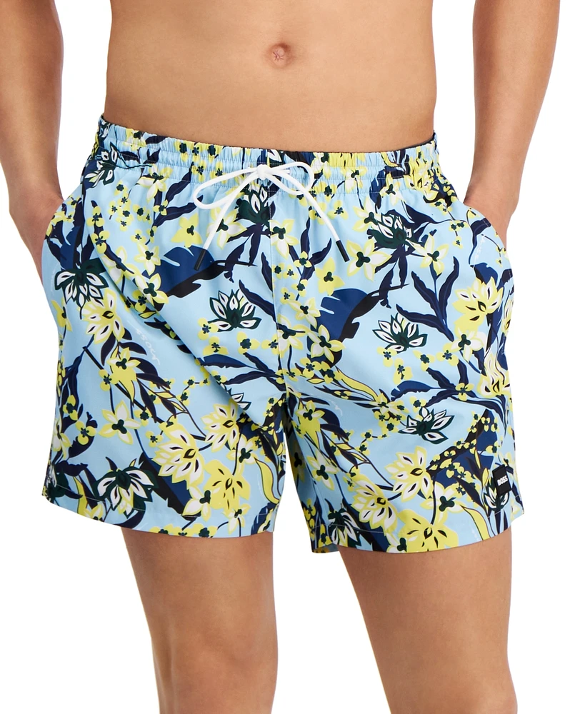 Boss by Hugo Boss Men's Piranha Graphic 5.3" Swim Trunks, Created for Macy's