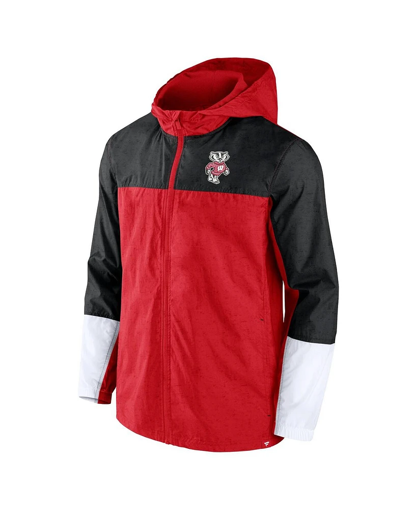 Men's Fanatics Red, Black Wisconsin Badgers Game Day Ready Full-Zip Jacket