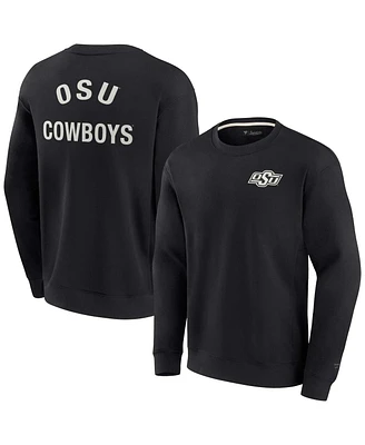 Men's and Women's Fanatics Signature Black Oklahoma State Cowboys Super Soft Pullover Crew Sweatshirt