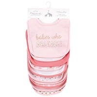 Little Treasure Baby Girl Cotton Bibs 10pk, Lipstick, One Size