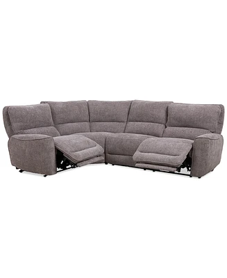 Closeout! Deklyn 116" 4-Pc. Zero Gravity Fabric Sectional with 2 Power Recliners, Created for Macy's