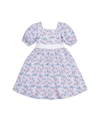 Hope & Henry Girls' Short Sleeve Puff Party Dress