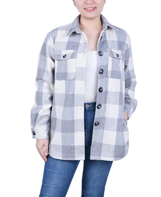 Ny Collection Women's Long Sleeve Twill Shirt Jacket