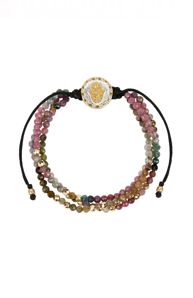 Peaceful Guidance - Tourmaline Hamsa Charm Bracelet