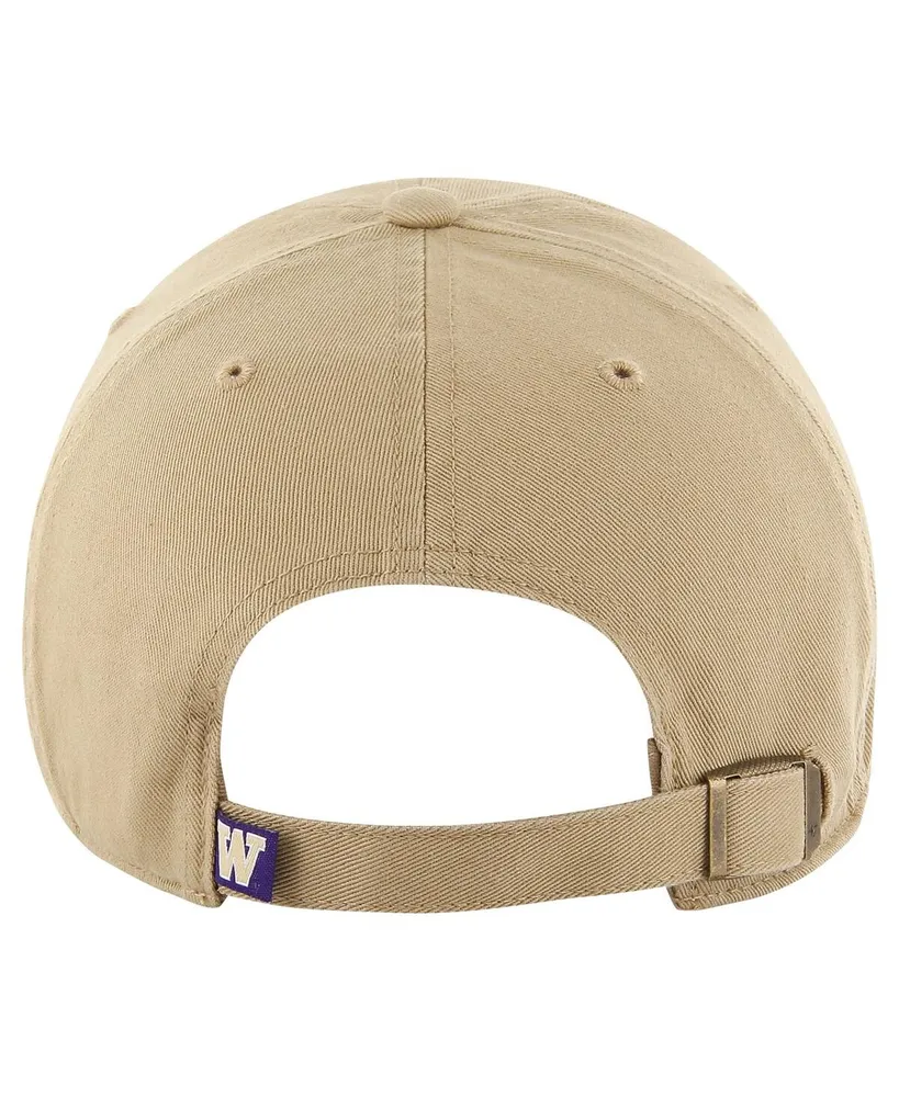 Men's '47 Brand Khaki Distressed Washington Huskies Vintage-Like Clean Up Adjustable Hat