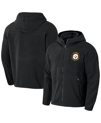 Men's Nfl x Darius Rucker Collection by Fanatics Black Pittsburgh Steelers Sherpa Full-Zip Hoodie