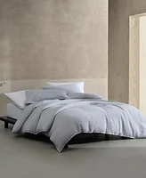 Closeout! Calvin Klein Modern Cotton Ribbed Matelasse Melange Tencel Jersey 3 Piece Duvet Cover Set