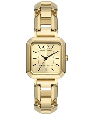 A|X Armani Exchange Women's Three Hand Gold-Tone Stainless Steel Watch 27mm
