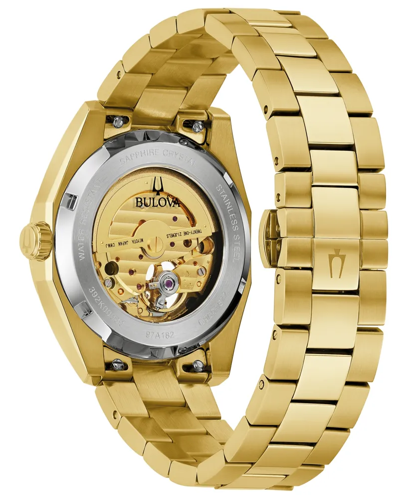 Bulova Men's Automatic Surveyor Gold-Tone Stainless Steel Bracelet Watch 39mm