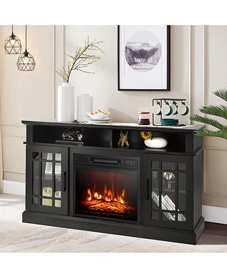 48'' Fireplace Tv Stand W/ 1400W Electric Fireplace for TVs up to 50 Inches