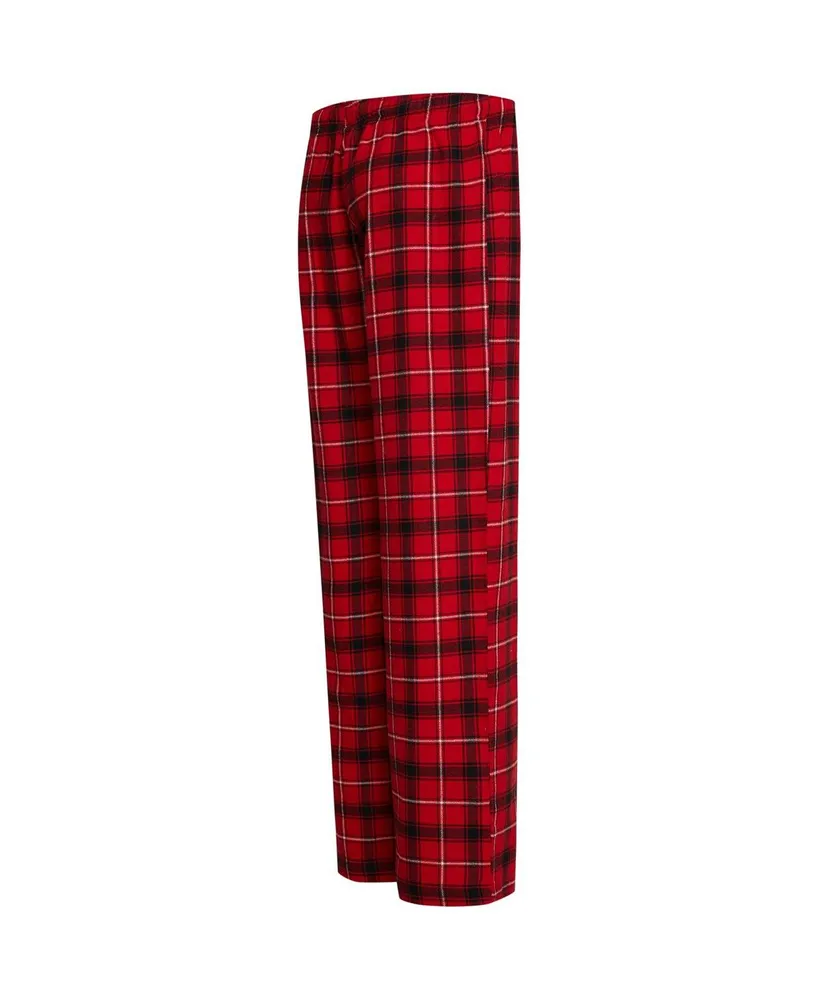 Women's College Concepts Red, Black Chicago Bulls Arctic T-shirt and Flannel Pants Sleep Set