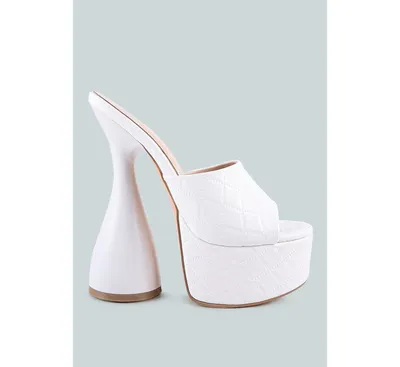 Womens Oomph Quilted Hourglass Heel Platform Sandals