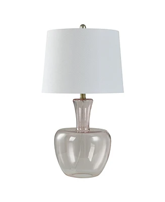 27.25" Blush Colored Glass with Gourd Shaped Base Table Lamp