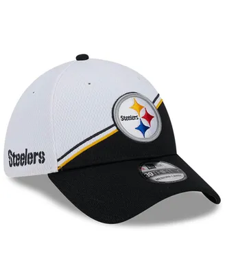 Men's New Era White, Black Pittsburgh Steelers 2023 Sideline 39THIRTY Flex Hat