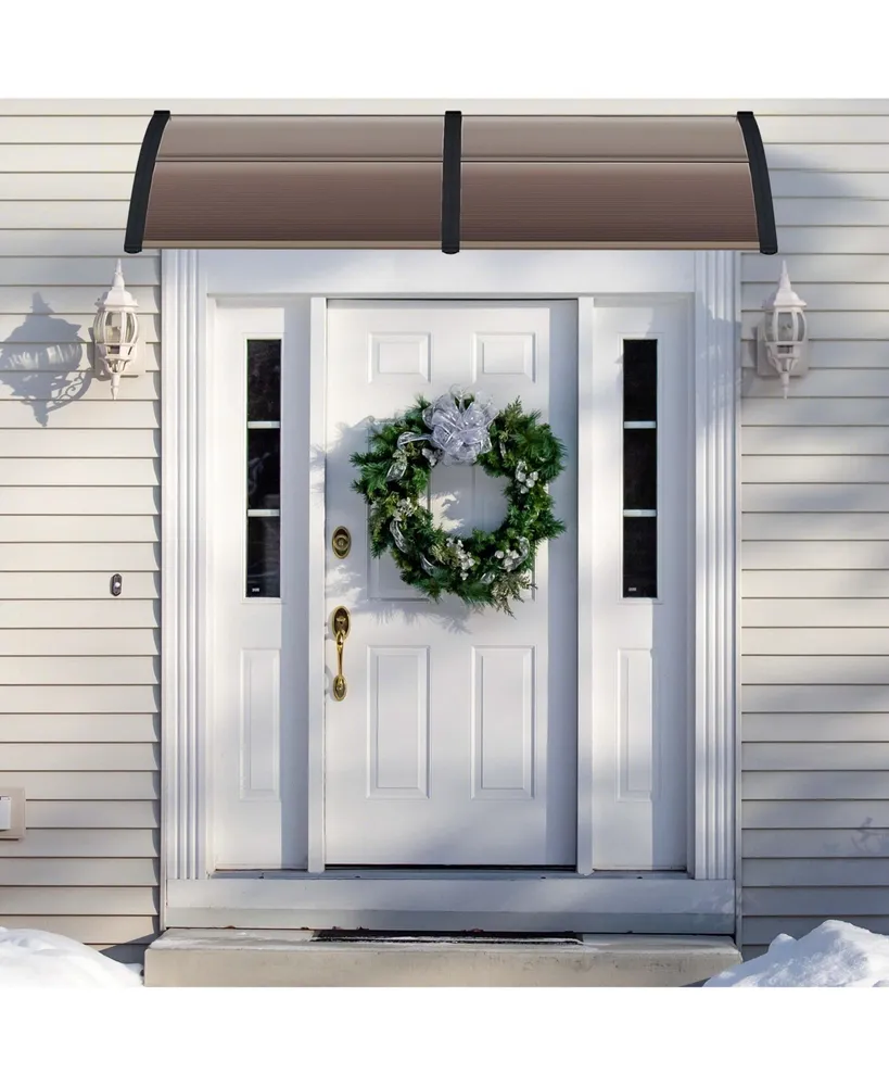 80'' x 40'' Patio Awning Canopy Outdoor Window Door Overhang Rain Snow Protection