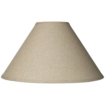 Fine Burlap Large Empire Lamp Shade 6" Top x 19" Bottom x 10.5" High x 12" Slant (Spider) Replacement with Harp and Finial - Spring crest