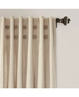 Linen Button Pinched Pleat Window Curtain Panel