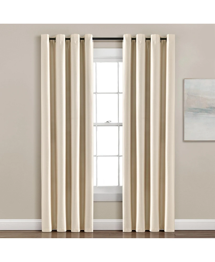 Insulated Grommet 100% Blackout Faux Silk Window Curtain Panel