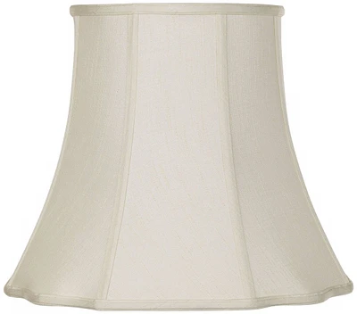 Creme Large Bell Cut Corner Lamp Shade 10" Top x 16" Bottom x 14" Slant x 13.5" High (Spider) Replacement with Harp and Finial
