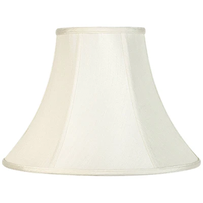 Creme Medium Bell Lamp Shade 7" Top x 16" Bottom x 12" Slant x 11.25" High (Spider) Replacement with Harp and Finial - Imperial Shade
