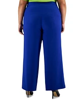 Tahari Asl Plus Mid Rise Wide-Leg Pants