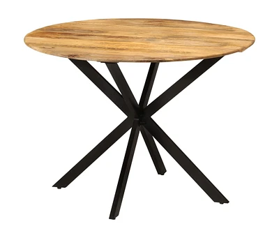 vidaXL Dining Table 43.3"x30.7" Solid Wood Mango and Steel