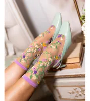 Sock Candy Women's Heart Floral Sheer Sock