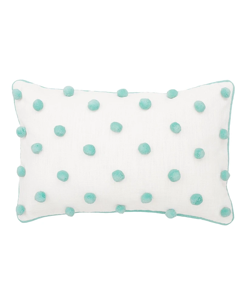 14" x 22" Surf Dot Rectangle Oblong Tufted Accent Throw Pillow