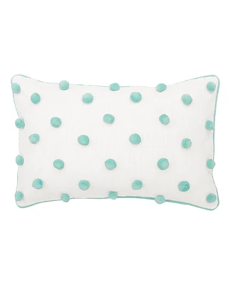 14" x 22" Surf Dot Rectangle Oblong Tufted Accent Throw Pillow