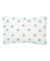 14" x 22" Surf Dot Rectangle Oblong Tufted Accent Throw Pillow